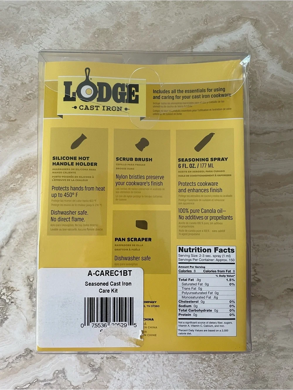 NEW Lodge 4pc Seasoned Cast Iron Care Kit